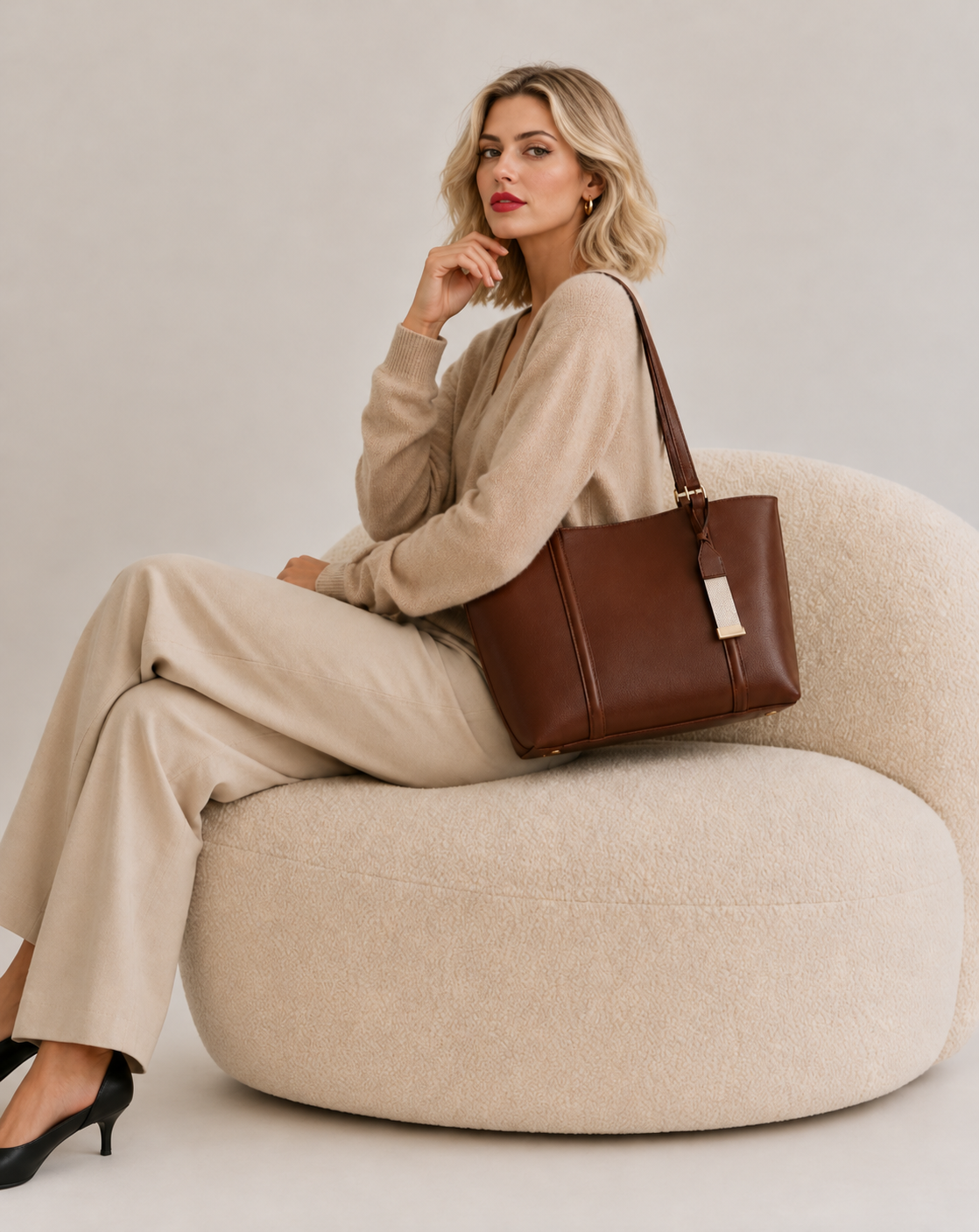 Nora | Ruime dames shopper met lange schouderhengsels