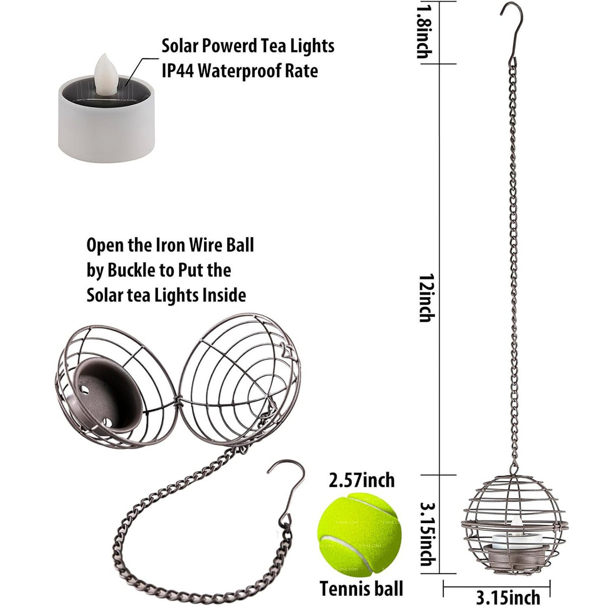 Solar Buitenverlichting – Hangende LED Tuinlamp