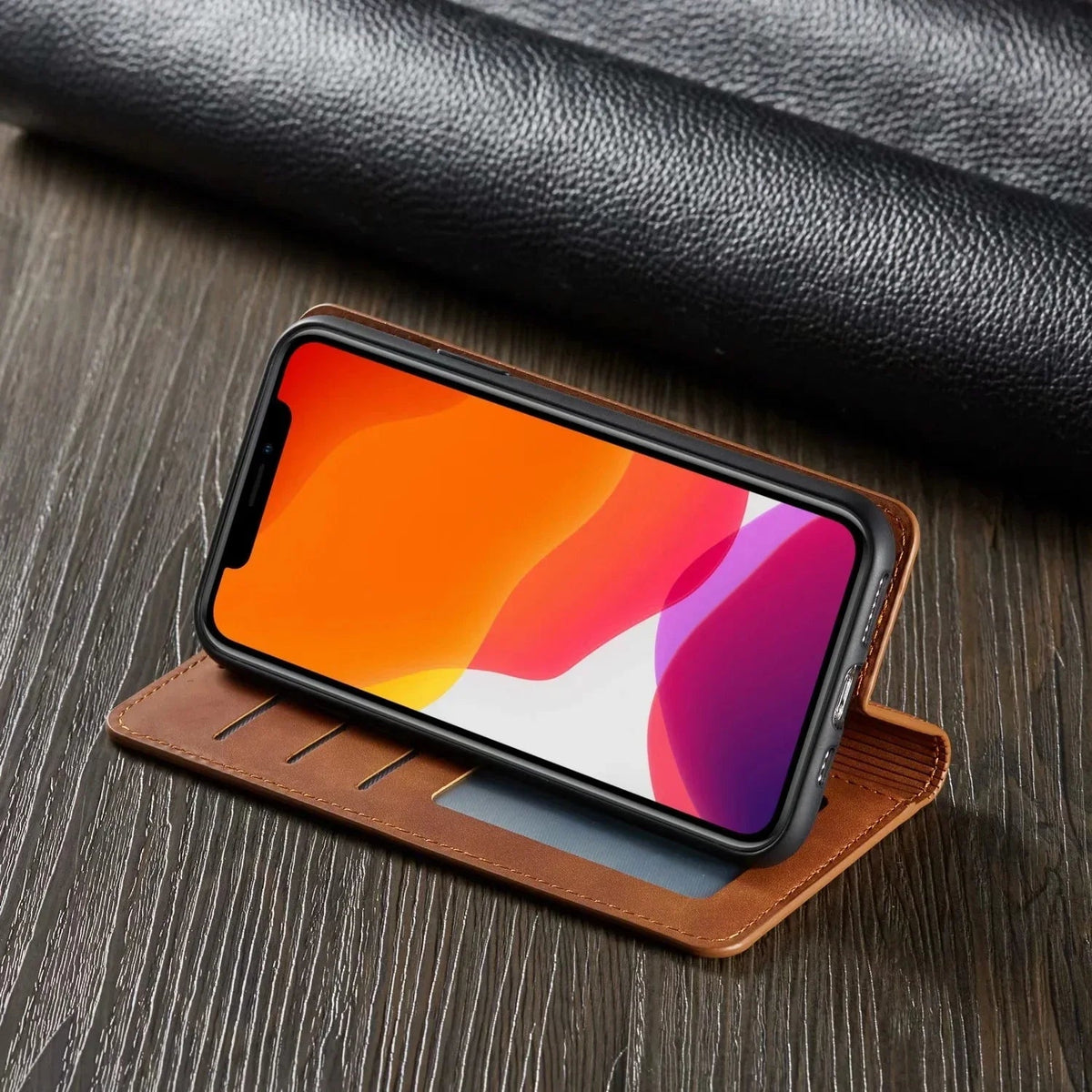 Timo | Leren iPhone hoesje met magneetsluiting