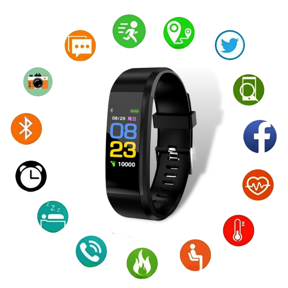 VitaBand | Senioren Smartwatch met Gezondheidsmonitor en Groot LED-Scherm