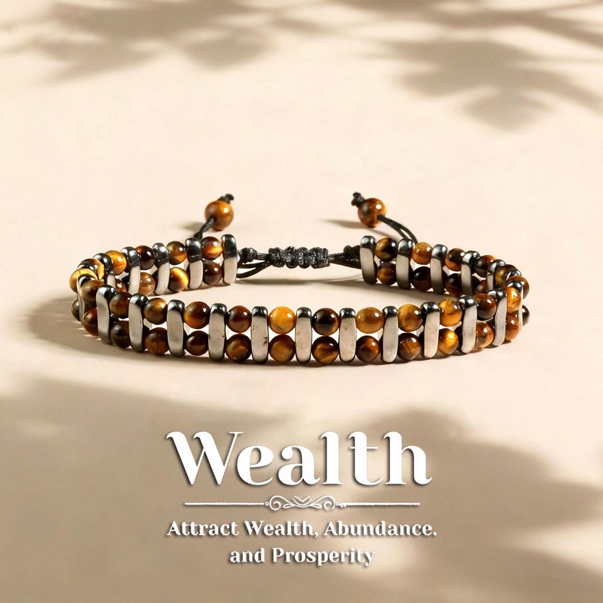 Kian | Verstelbare tijgeroog armband voor heren en dames