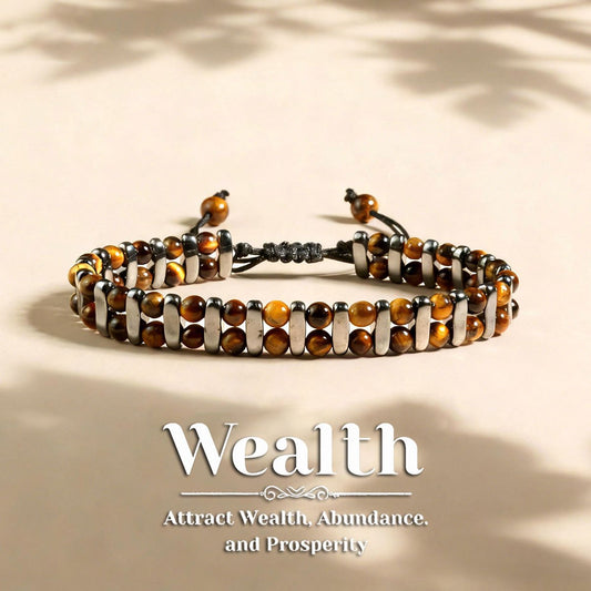 Kian | Verstelbare tijgeroog armband voor heren en dames