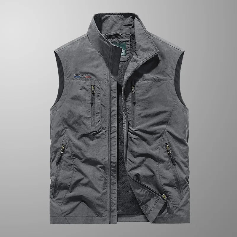 Loïc | Bodywarmer heren met opstaande kraag en vier ritszakken