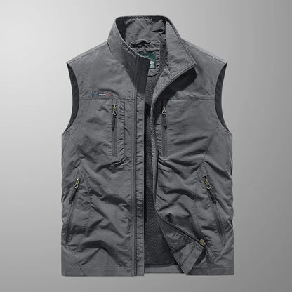 Loïc | Bodywarmer heren met opstaande kraag en vier ritszakken