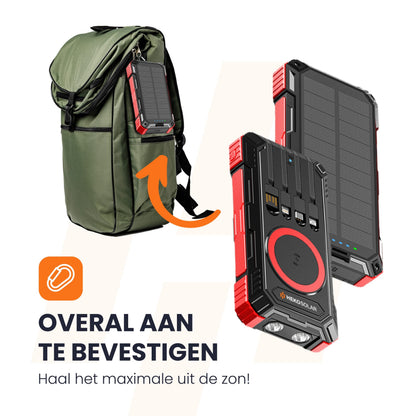 Spark 2 – Solar powerbank 30000 mAh met ingebouwde kabels