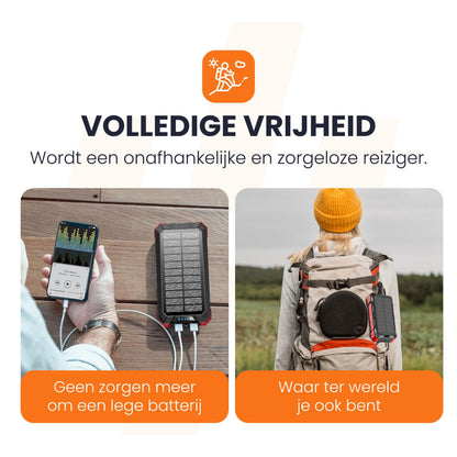 Spark 2 – Solar powerbank 30000 mAh met ingebouwde kabels