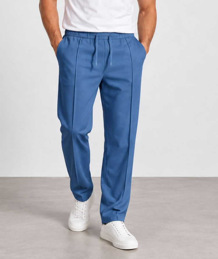 Herenbroek met elastische tailleband en trekkoord
