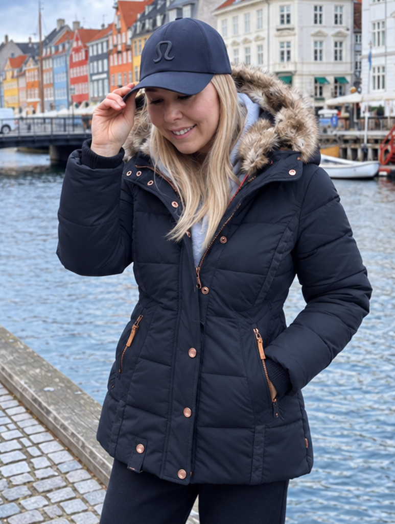 Maren | Getailleerde winterparka voor dames met capuchon