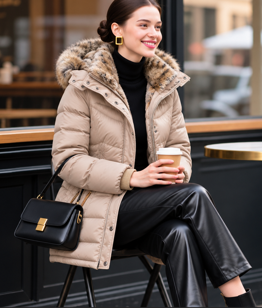 Maren | Getailleerde winterparka voor dames met capuchon