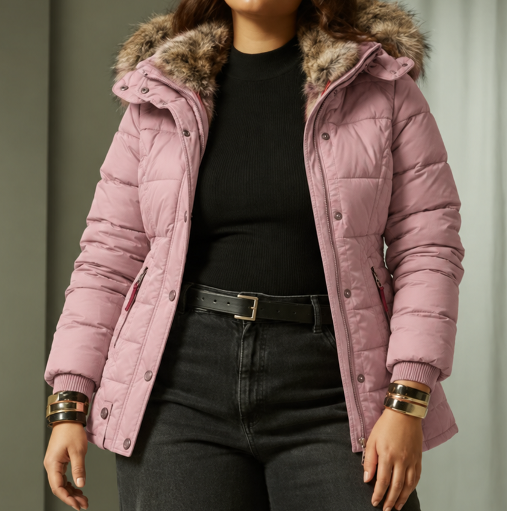 Maren | Getailleerde winterparka voor dames met capuchon