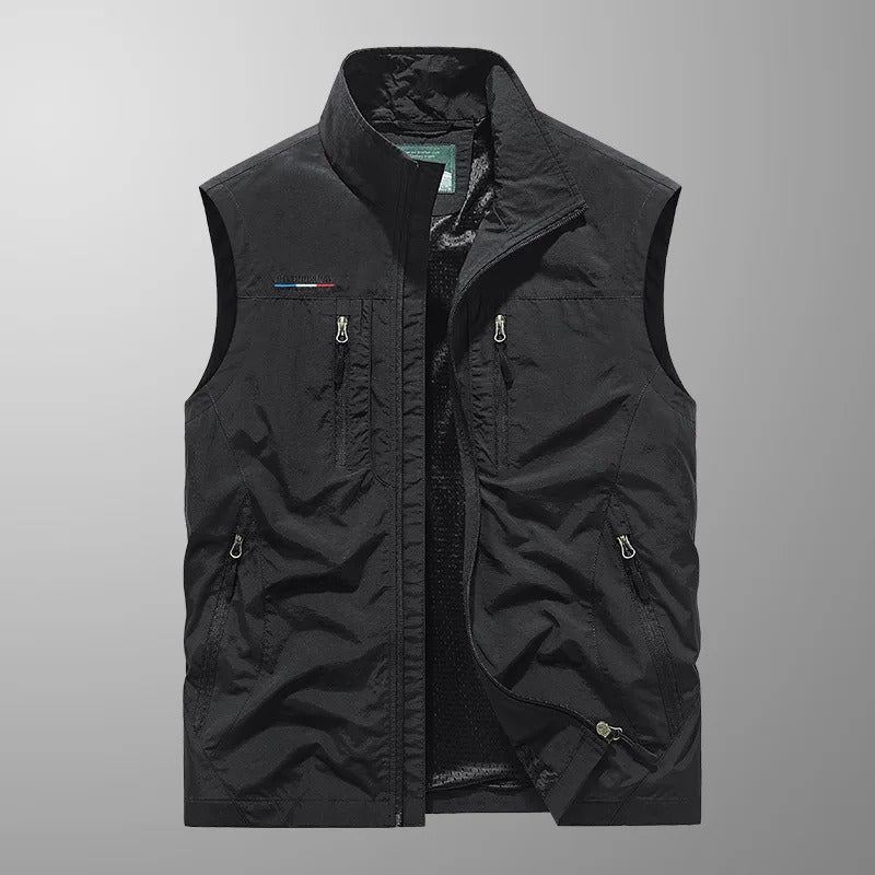 Loïc | Bodywarmer heren met opstaande kraag en vier ritszakken