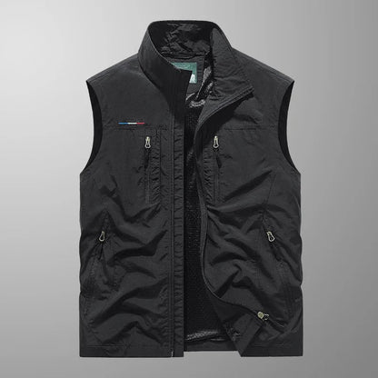 Loïc | Bodywarmer heren met opstaande kraag en vier ritszakken