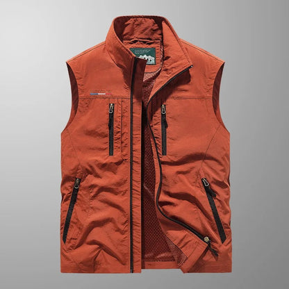 Loïc | Bodywarmer heren met opstaande kraag en vier ritszakken