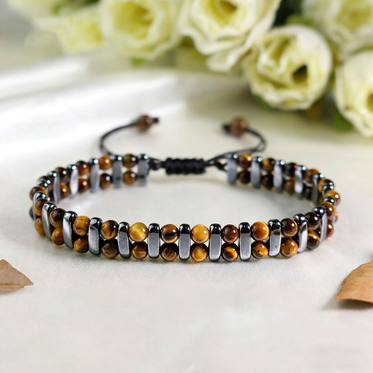 Kian | Verstelbare tijgeroog armband voor heren en dames