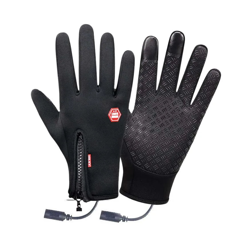 Verwarmde winterhandschoenen met touchscreen en geïntegreerde voeding