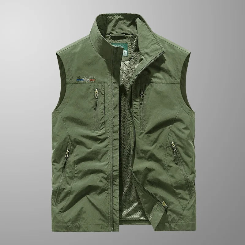 Loïc | Bodywarmer heren met opstaande kraag en vier ritszakken