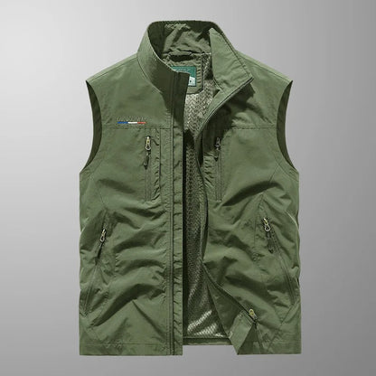 Loïc | Bodywarmer heren met opstaande kraag en vier ritszakken