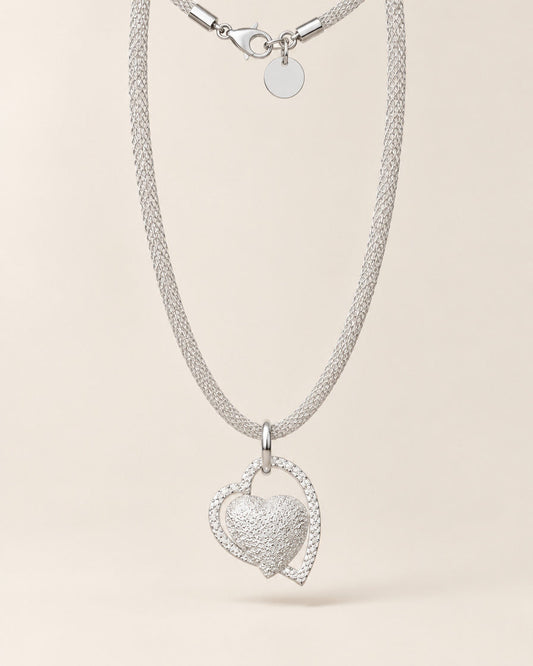 Nora | Zilverkleurige ketting met hartvormige hanger