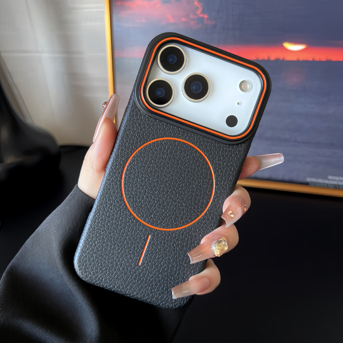 iPhone hoesje | Kunstleer, compatibel met MagSafe