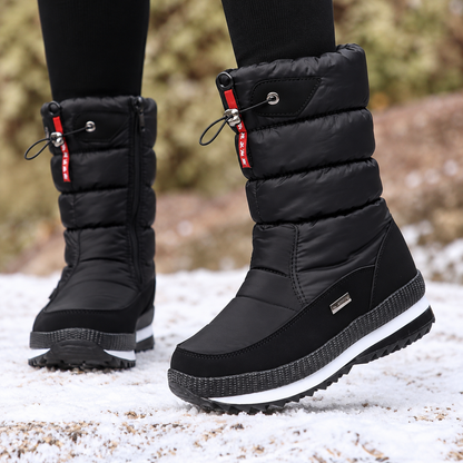 Mana | Gevoerde snowboots voor dames met zijrits
