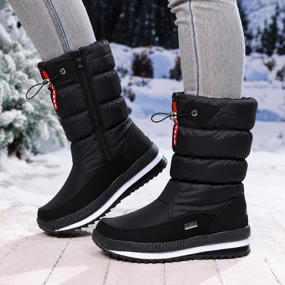 Mana | Gevoerde snowboots voor dames met zijrits