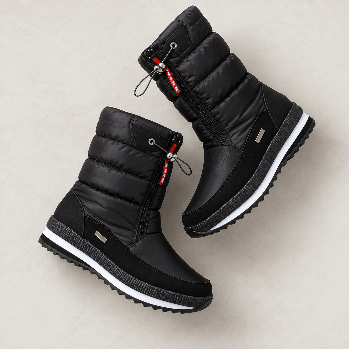 Mana | Gevoerde snowboots voor dames met zijrits