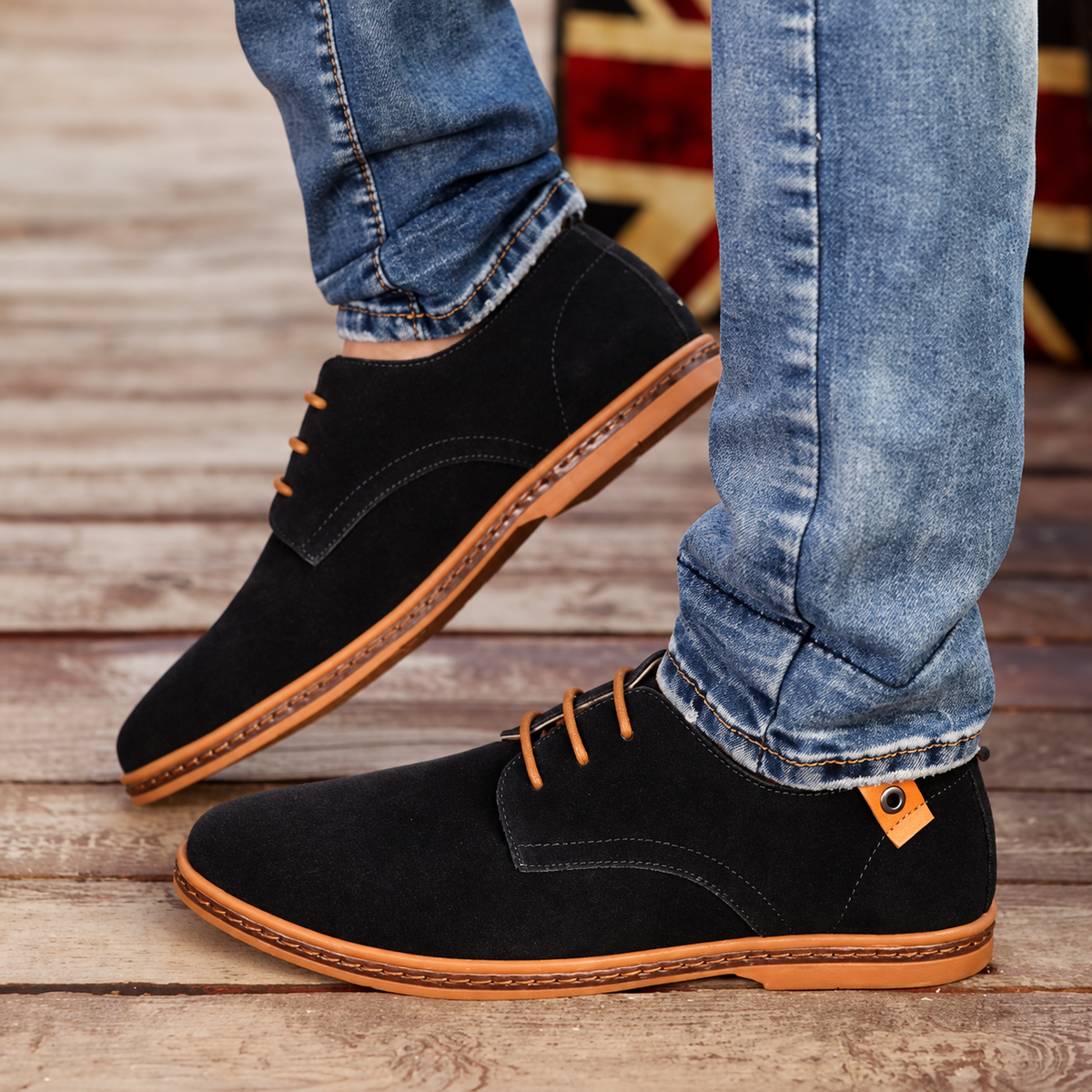 RubeX | Nette heren veterschoenen met suèdelook