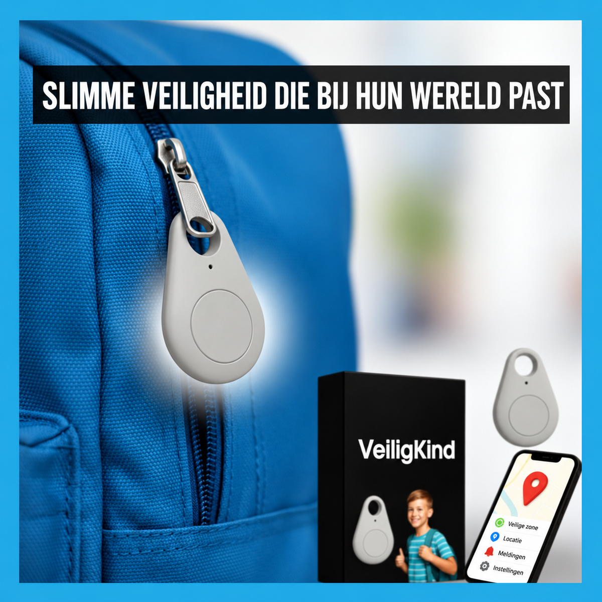 Mini Tracker met App | Voor Kinderrugzakken, Sleutels en Tassen | Klein, Licht en Makkelijk Mee te Nemen | BLYSARA
