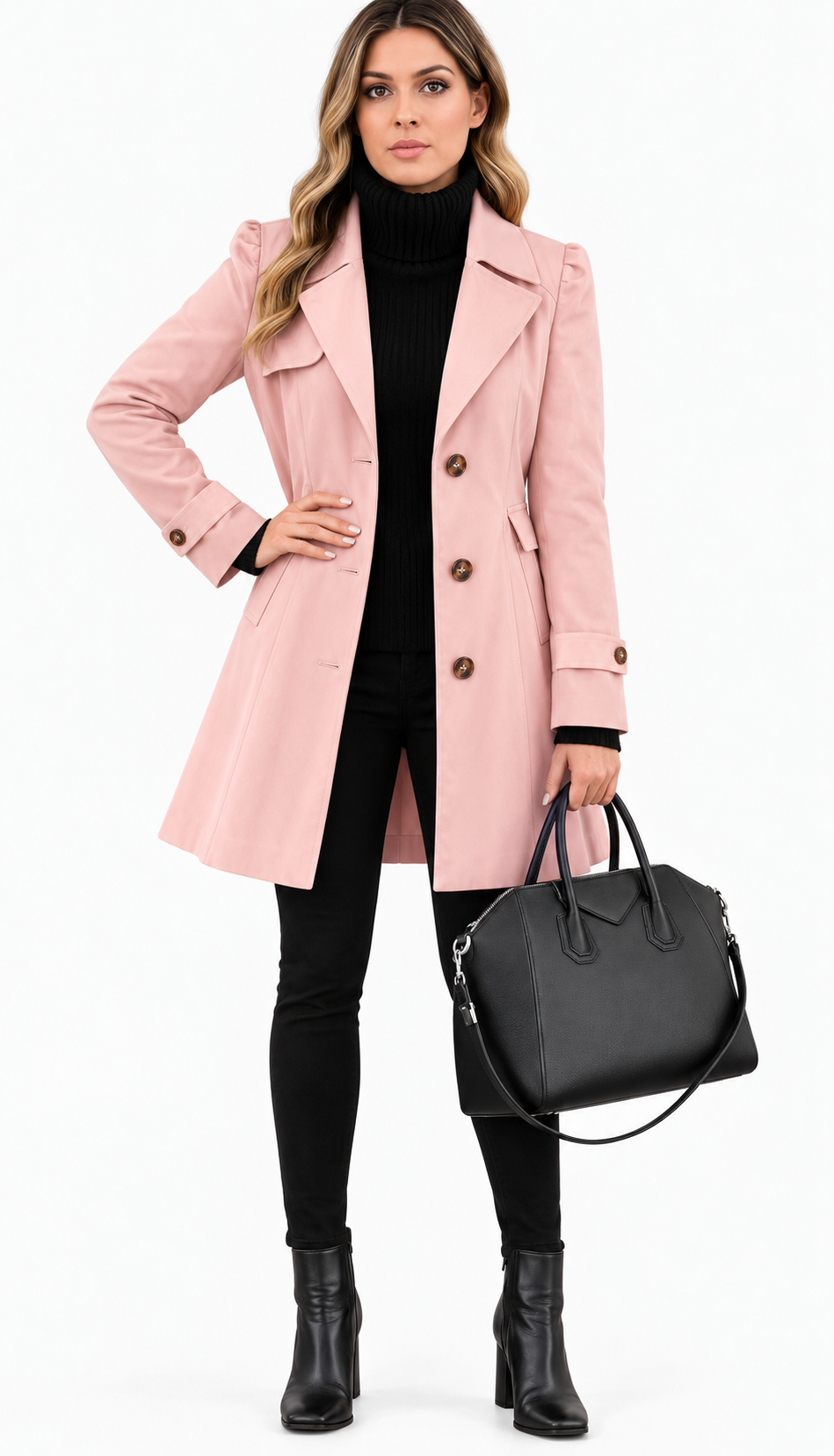 Klara | Dames trenchcoat met reverskraag en knoopsluiting