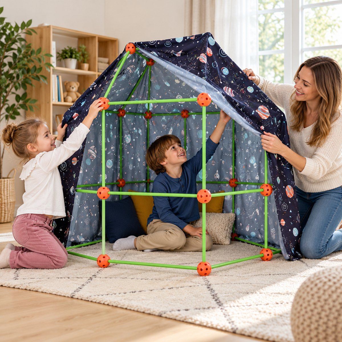 Fortino | Huttenbouwset voor kinderen om zelf een speeltent te bouwen