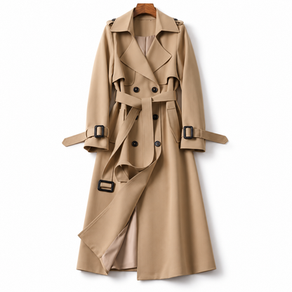 Noëlle | Dames trenchcoat met ceintuur en dubbele knoopsluiting