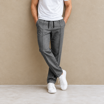 Herenbroek met elastische tailleband en trekkoord