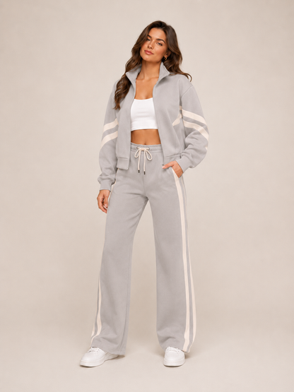 Joggingpak voor dames met kort vest en wijde broek | Irene