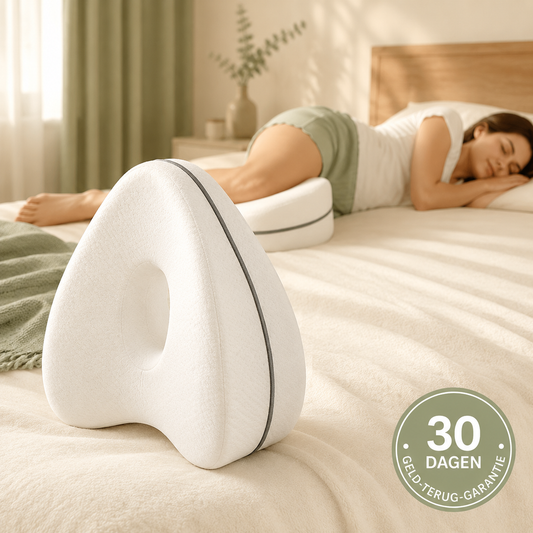 Kniekussen voor Zijslapers. Memory Foam Beenkussen met Elastische Band