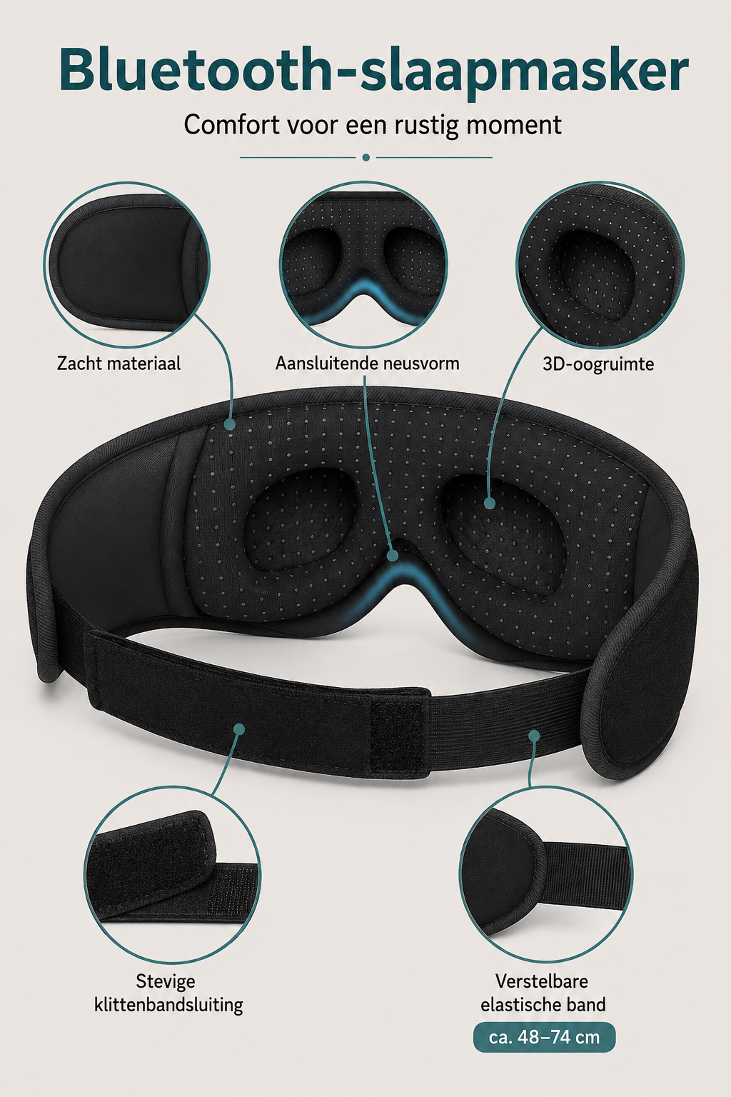 Slaapmasker met Bluetooth – 3D Oogmasker met Ingebouwde Koptelefoon