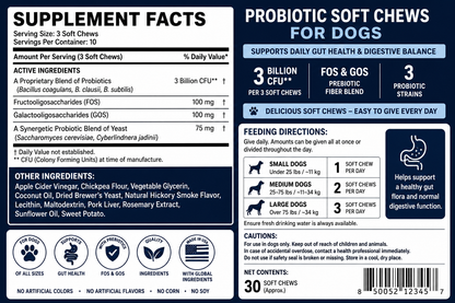 Probiotica voor Honden – Soft Chews met FOS & GOS – 30 Stuks