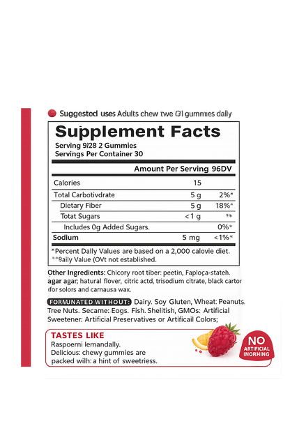 Vezels supplement | Vezel gummies met 5 g voedingsvezels | 60 gummies
