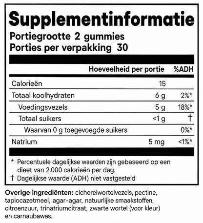 Vezels supplement | Vezel gummies met 5 g voedingsvezels | 60 gummies