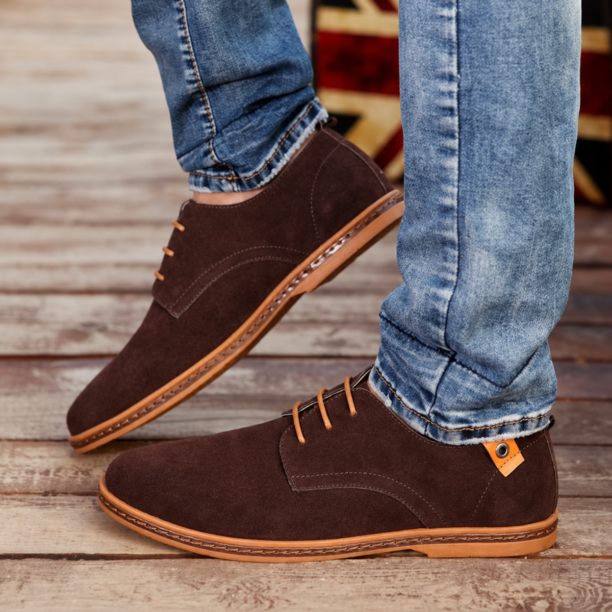 RubeX | Nette heren veterschoenen met suèdelook