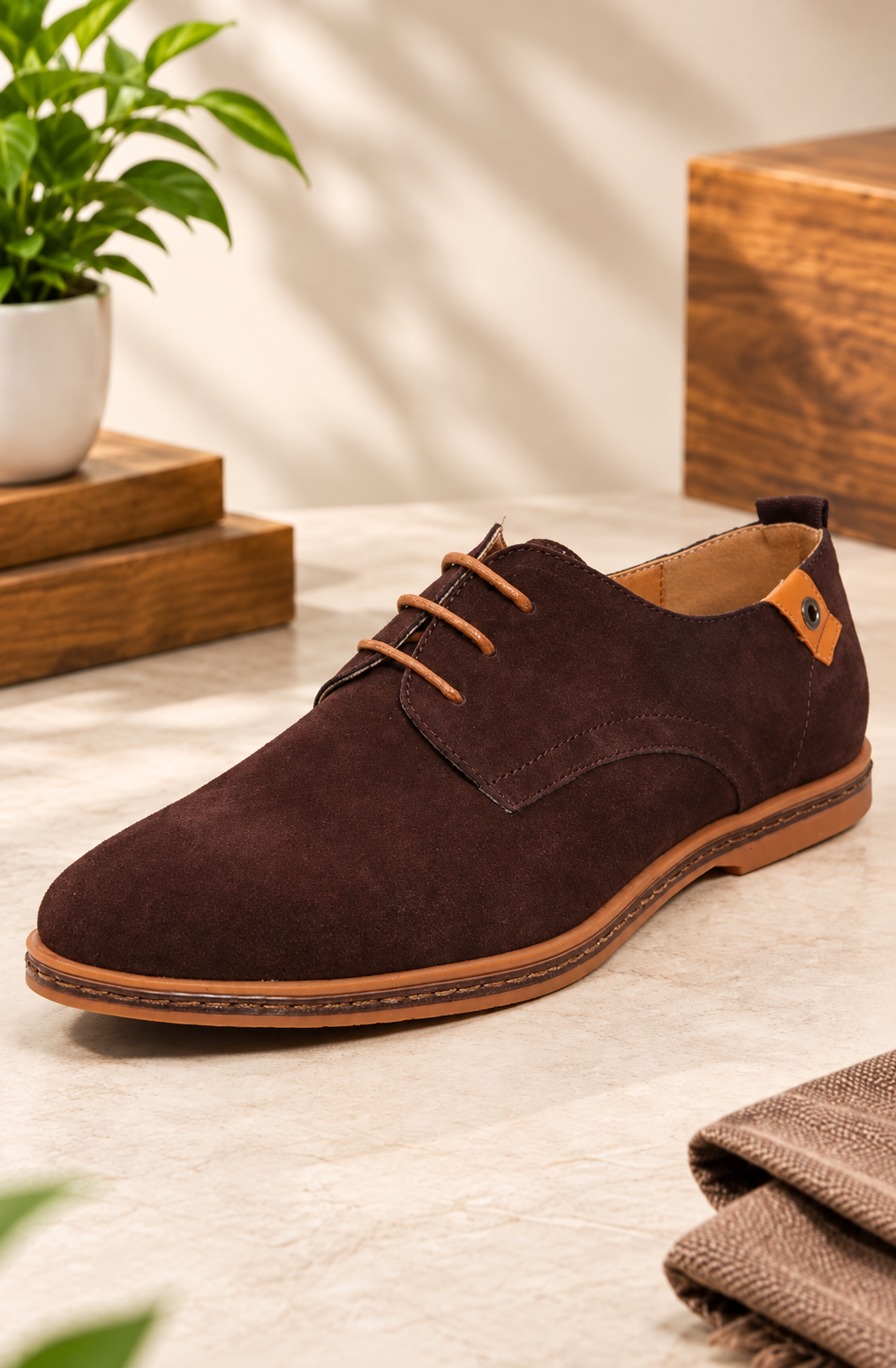 RubeX | Nette heren veterschoenen met suèdelook