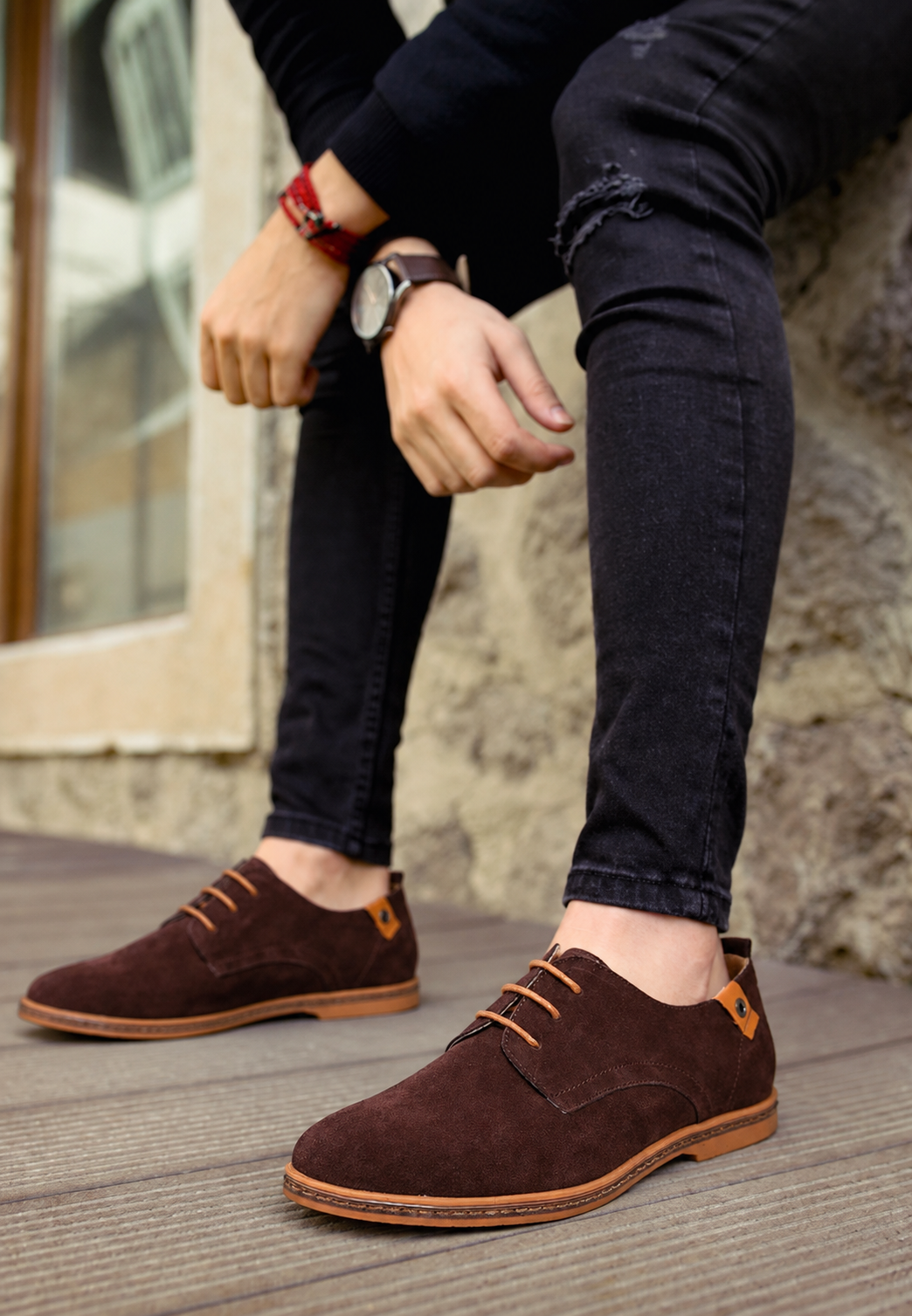 RubeX | Nette heren veterschoenen met suèdelook