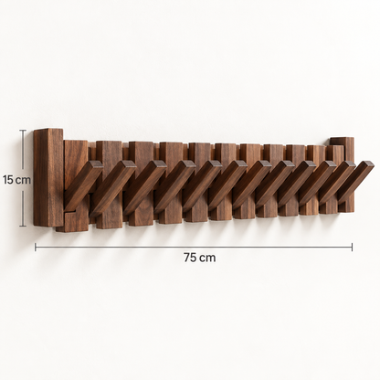 Clavis | Houten piano kapstok met inklapbare haken