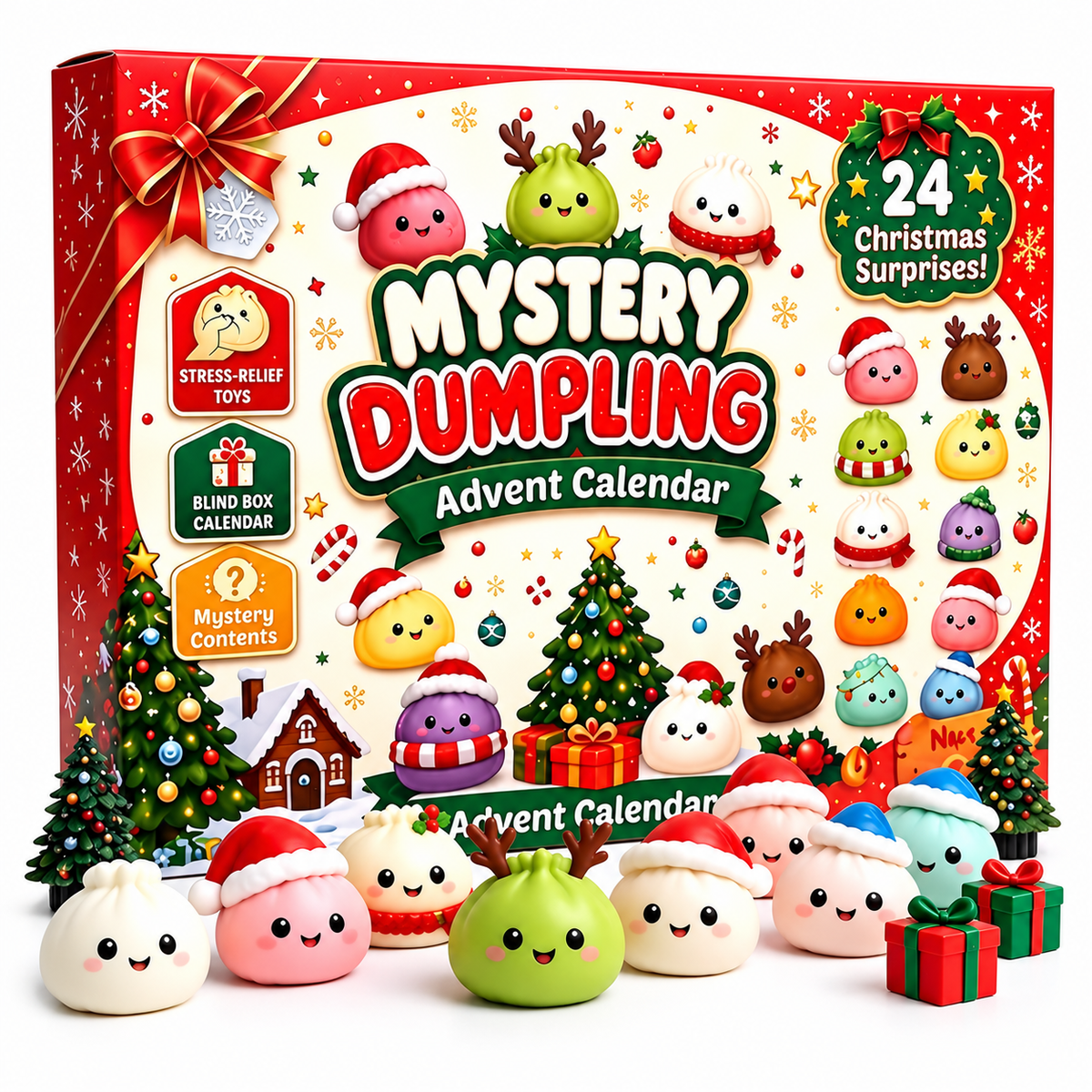 Squishy adventskalender met 24 zachte knijpspeeltjes