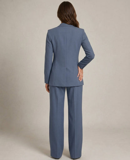 Getailleerd damespak met blazer en rechte broek | Valérie