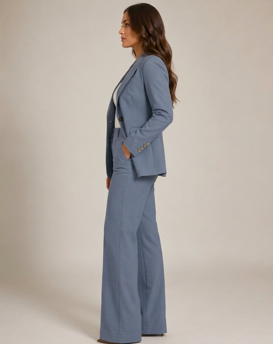 Getailleerd damespak met blazer en rechte broek | Valérie