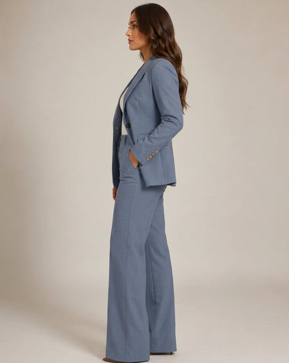 Getailleerd damespak met blazer en rechte broek | Valérie