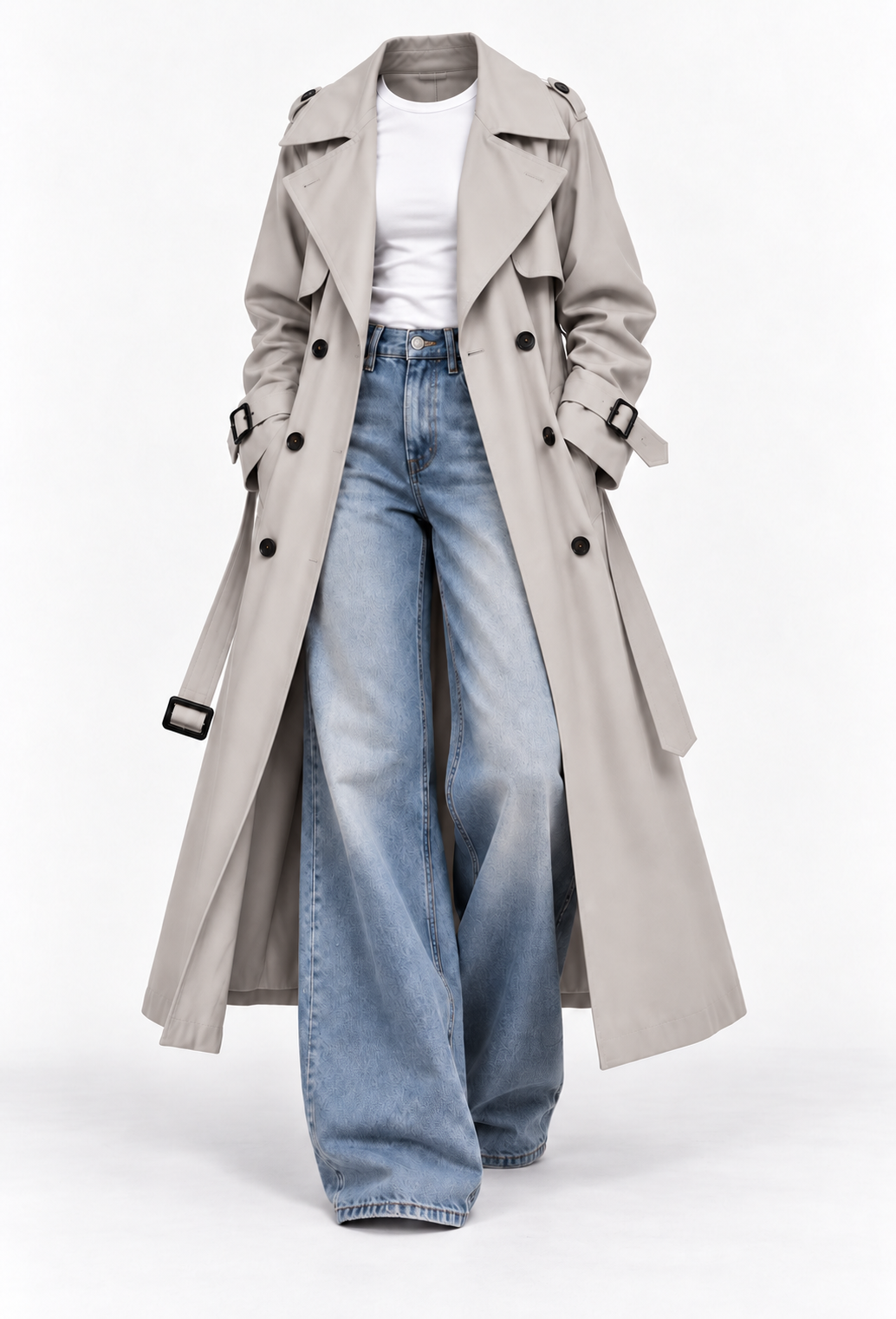 Noëlle | Dames trenchcoat met ceintuur en dubbele knoopsluiting