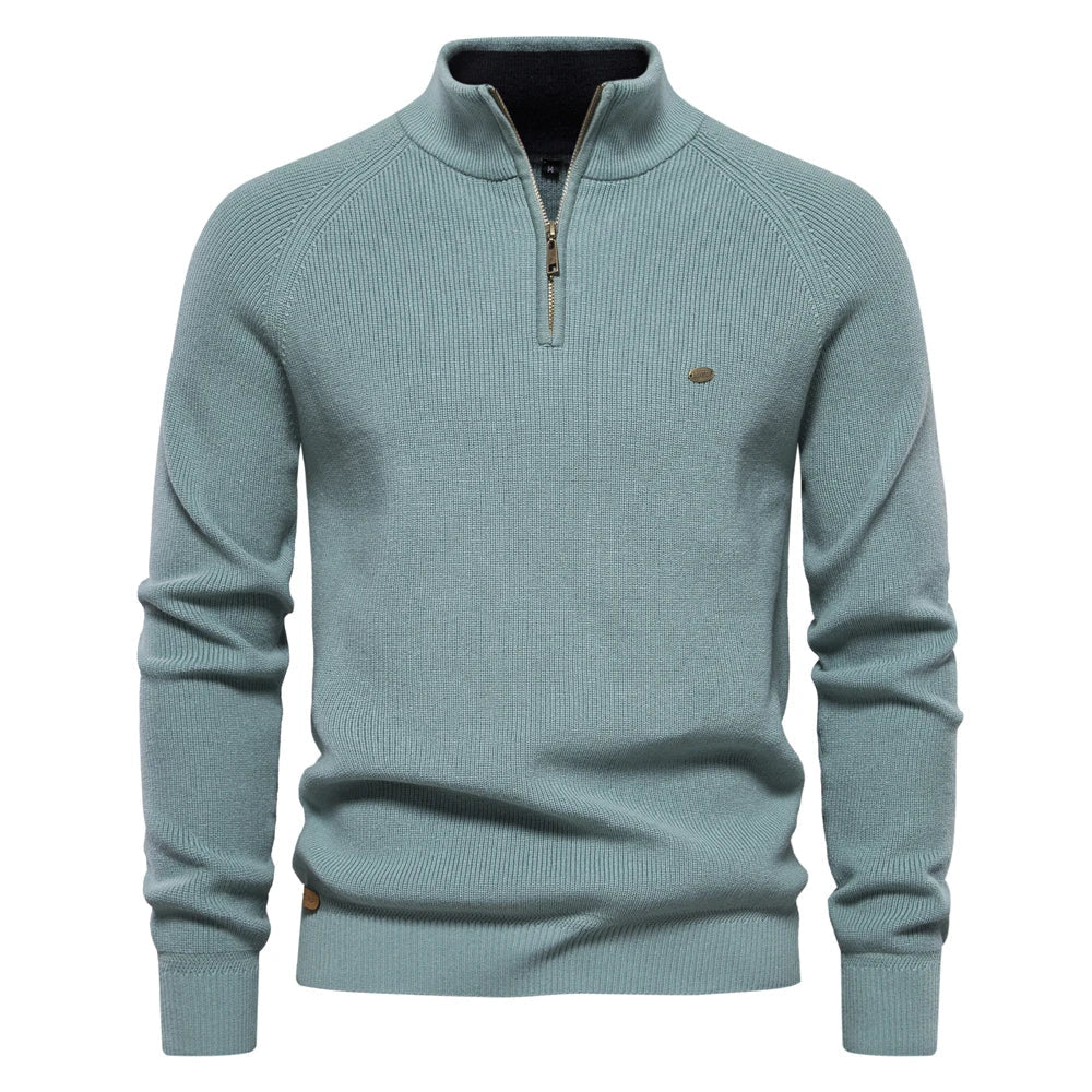 Heren Cardigan Hoog Col Casual Met Rits
