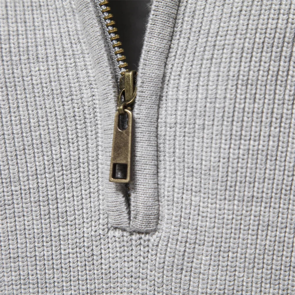 Heren Cardigan Hoog Col Casual Met Rits