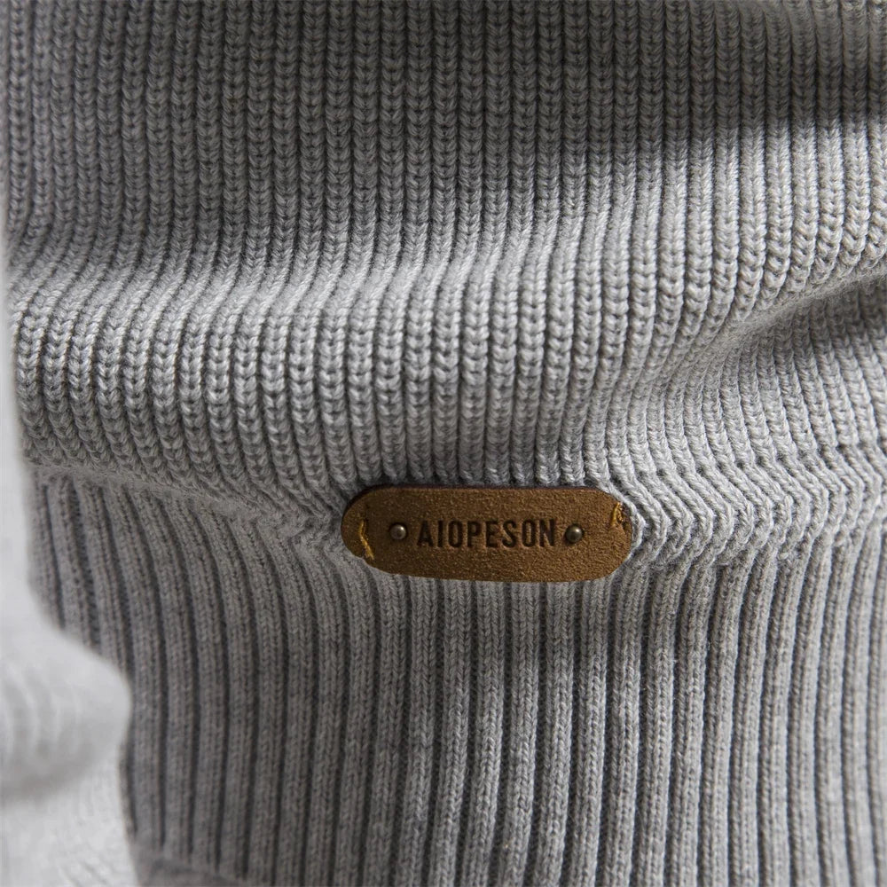 Heren Cardigan Hoog Col Casual Met Rits